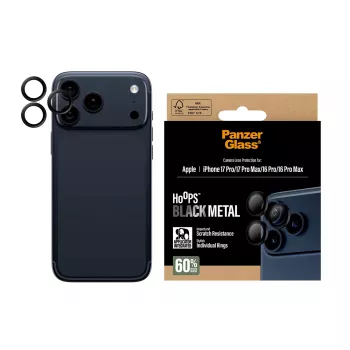 PanzerGlass ® Hoops® Camera Lens Protector Black iPhone 17 Pro | iPhone 17 Pro Max | iPhone 16 Pro | 16 Pro Max