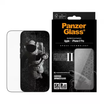 PanzerGlass ® Ceramic II Screen Protector iPhone 17 Pro | Ultra-Wide Fit w. EasyAligner