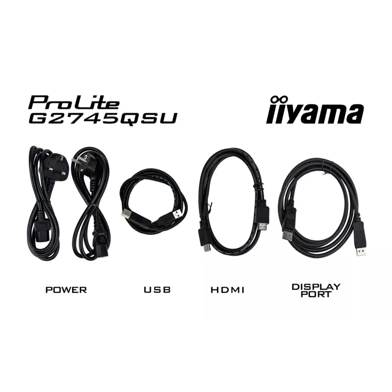 27 inch IIYAMA G-MASTER G2745QSU-B2 gaming monitor, 2560×1440 WQHD, IPS, 100 Hz, 1 ms, HDMI/DP, USB 3.2 hub, speakers, VESA