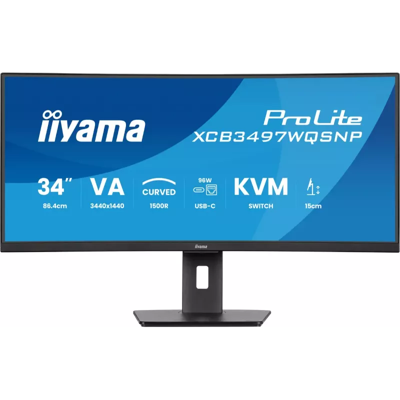 iiyama ProLite XCB3497WQSNP-B1 computer monitor 86.4 cm (34 inch) 3440 x 1440 pixels UltraWide Quad HD LED Black