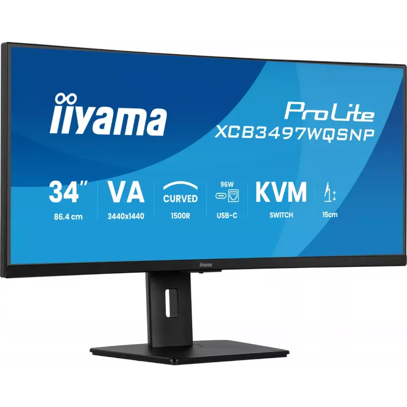iiyama ProLite XCB3497WQSNP-B1 computer monitor 86.4 cm (34 inch) 3440 x 1440 pixels UltraWide Quad HD LED Black