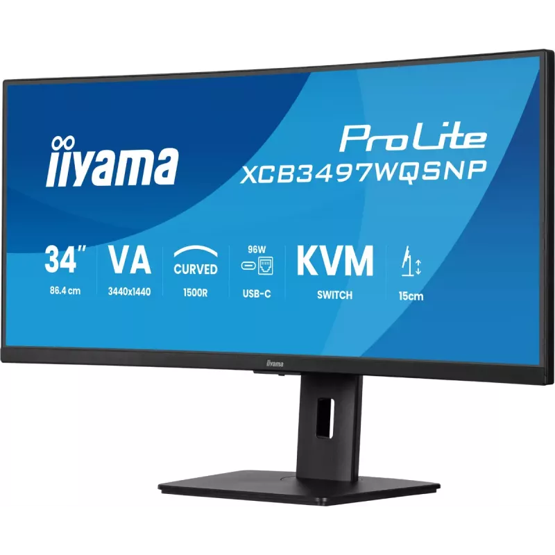 iiyama ProLite XCB3497WQSNP-B1 computer monitor 86.4 cm (34 inch) 3440 x 1440 pixels UltraWide Quad HD LED Black