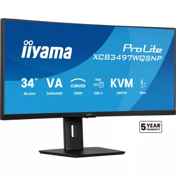 iiyama ProLite XCB3497WQSNP-B1 computer monitor 86.4 cm (34 inch) 3440 x 1440 pixels UltraWide Quad HD LED Black