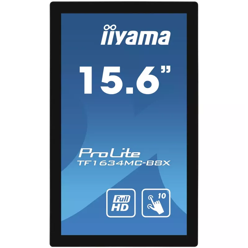 iiyama ProLite TF1634MC-B8X computer monitor 39.6 cm (15.6 inch) 1920 x 1080 pixels Full HD LED Touchscreen Multi-user Black