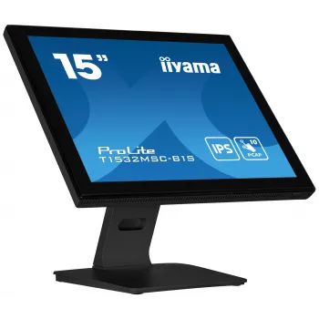 iiyama ProLite T1532MSC-B1S computer monitor 38.1 cm (15 inch) 1024 x 768 pixels XGA LCD Touchscreen Black