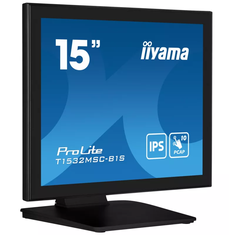 iiyama ProLite T1532MSC-B1S computer monitor 38.1 cm (15 inch) 1024 x 768 pixels XGA LCD Touchscreen Black