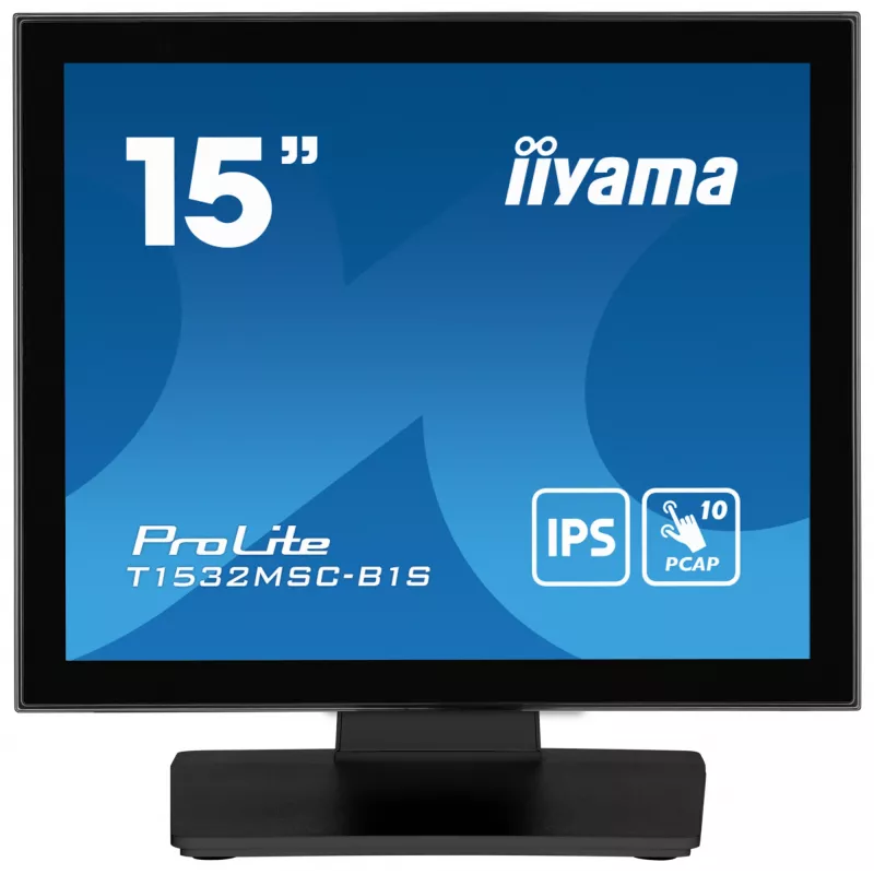 iiyama ProLite T1532MSC-B1S computer monitor 38.1 cm (15 inch) 1024 x 768 pixels XGA LCD Touchscreen Black