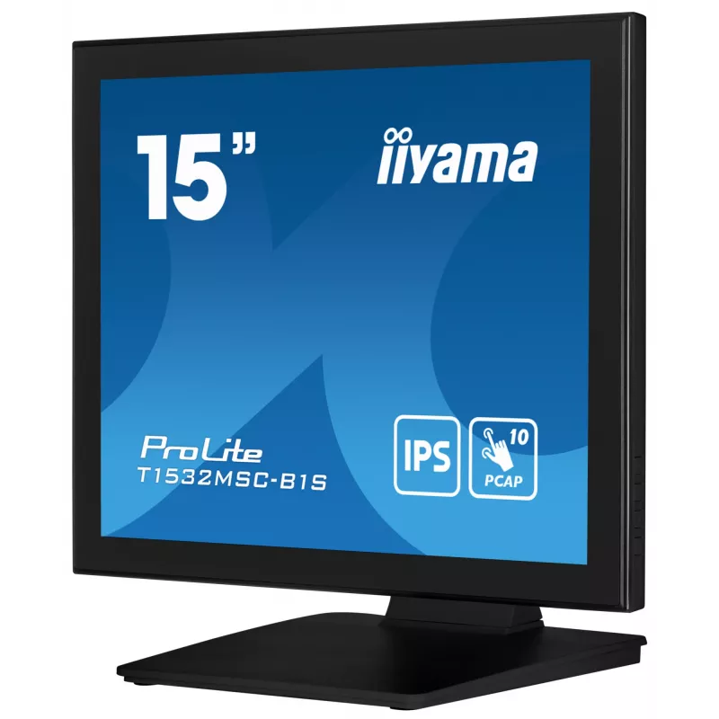 iiyama ProLite T1532MSC-B1S computer monitor 38.1 cm (15 inch) 1024 x 768 pixels XGA LCD Touchscreen Black