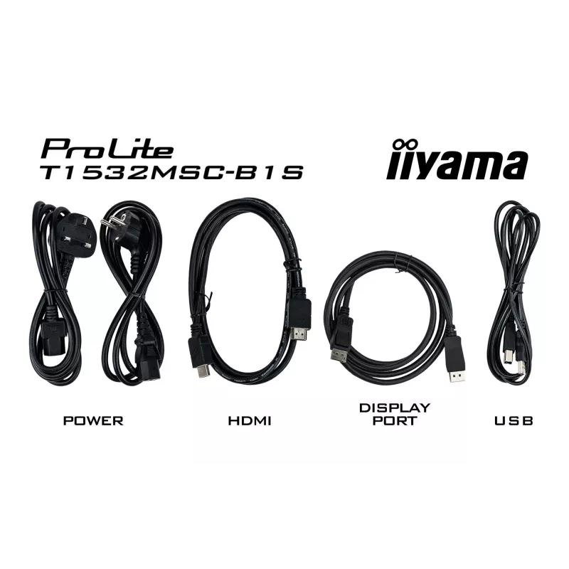 iiyama ProLite T1532MSC-B1S computer monitor 38.1 cm (15 inch) 1024 x 768 pixels XGA LCD Touchscreen Black