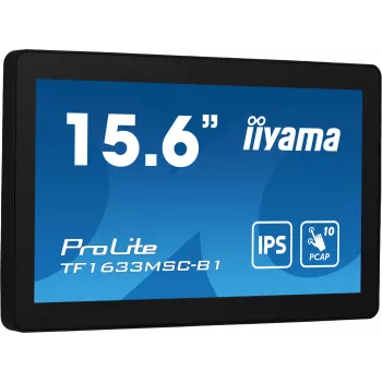 iiyama ProLite TF1633MSC-B1 computer monitor 39.6 cm (15.6 inch) 1920 x 1080 pixels Full HD Touchscreen Black