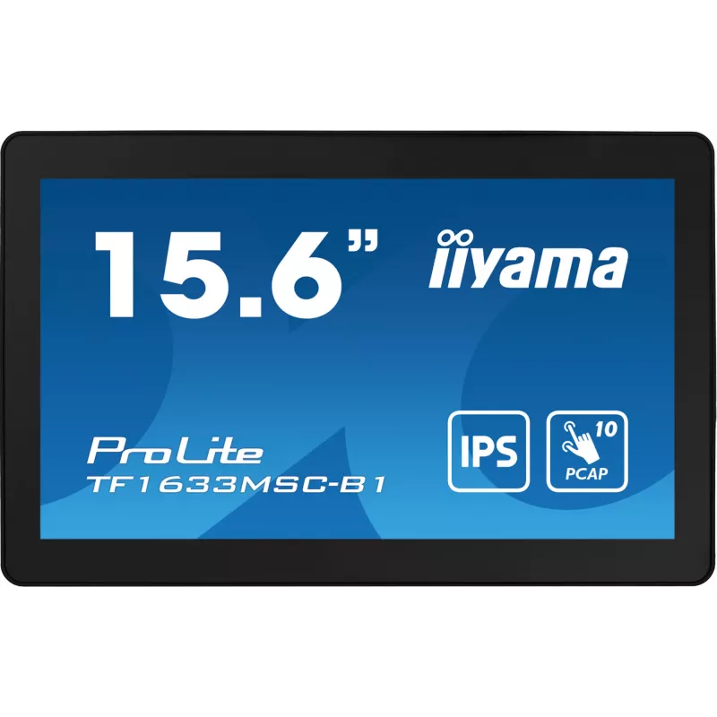 iiyama ProLite TF1633MSC-B1 computer monitor 39.6 cm (15.6 inch) 1920 x 1080 pixels Full HD Touchscreen Black