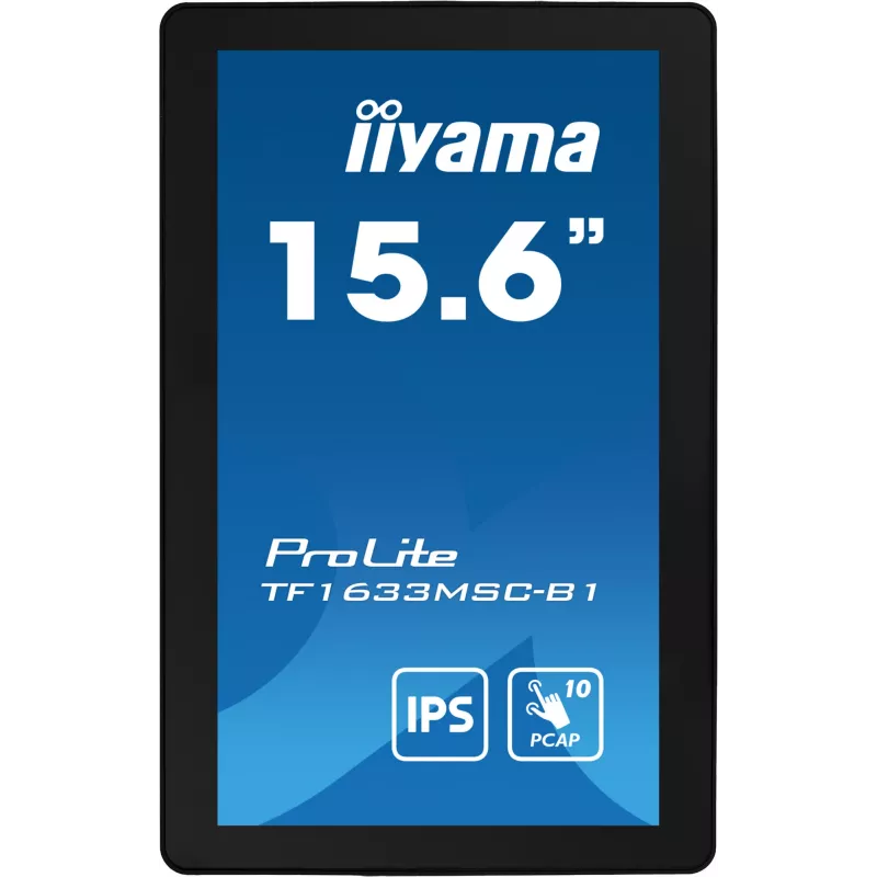 iiyama ProLite TF1633MSC-B1 computer monitor 39.6 cm (15.6 inch) 1920 x 1080 pixels Full HD Touchscreen Black