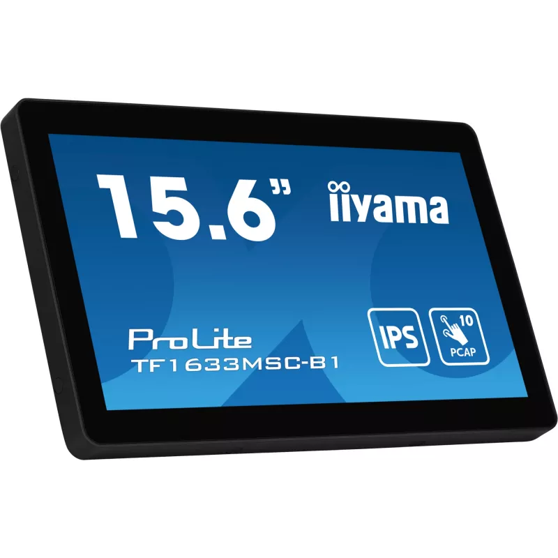 iiyama ProLite TF1633MSC-B1 computer monitor 39.6 cm (15.6 inch) 1920 x 1080 pixels Full HD Touchscreen Black