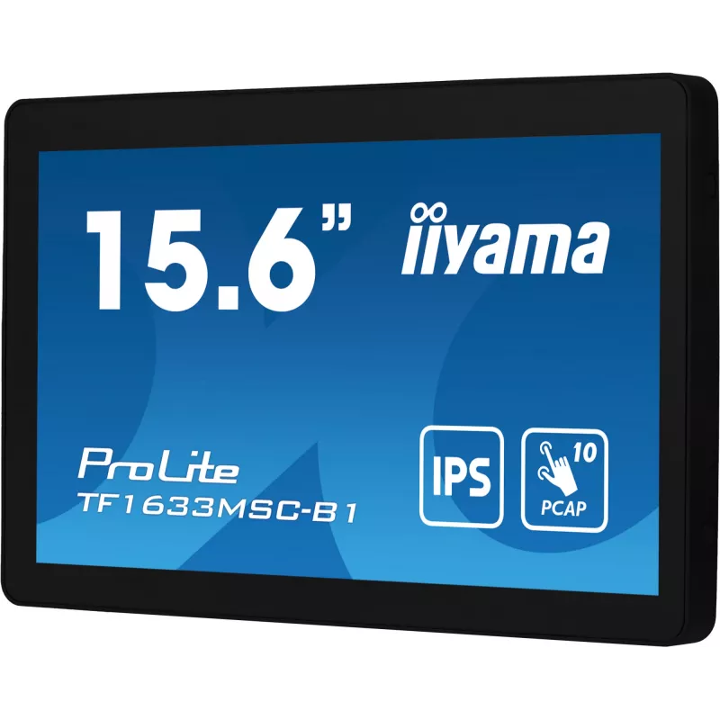 iiyama ProLite TF1633MSC-B1 computer monitor 39.6 cm (15.6 inch) 1920 x 1080 pixels Full HD Touchscreen Black