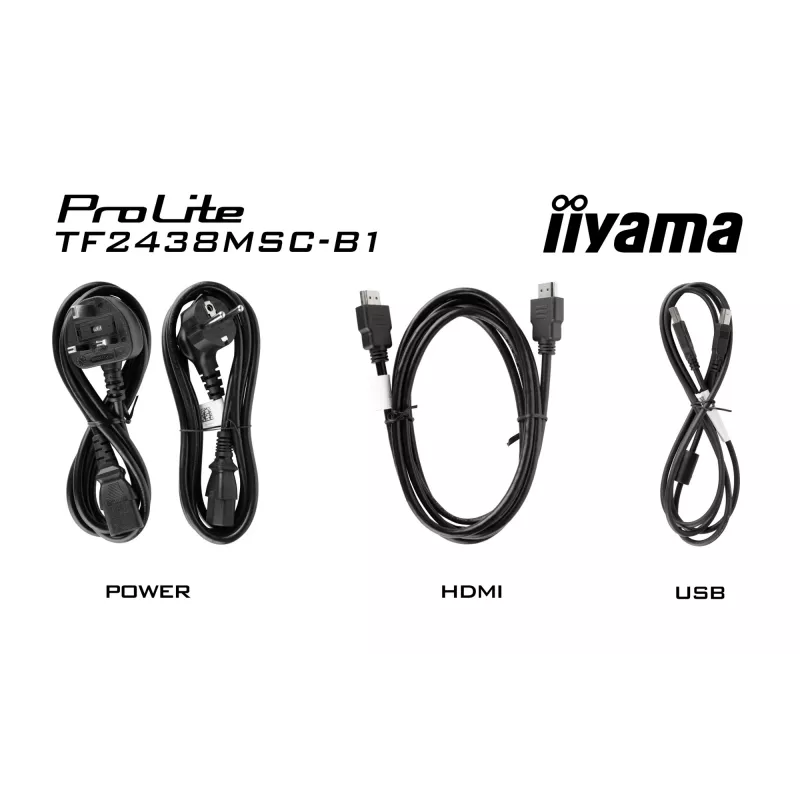 iiyama TF2438MSC-B1 computer monitor 60.5 cm (23.8 inch) 1920 x 1080 pixels Full HD LED Touchscreen Black