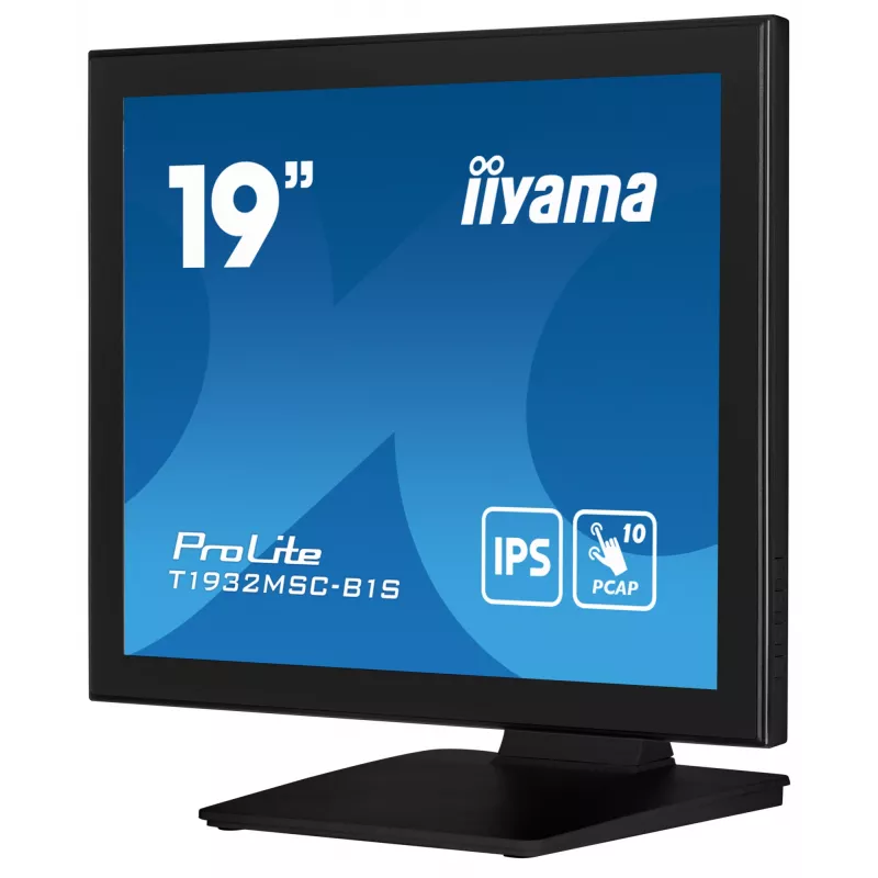 iiyama ProLite T1932MSC-B1S computer monitor 48.3 cm (19 inch) 1280 x 1024 pixels Full HD LED Touchscreen Tabletop Black
