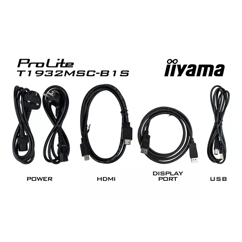 iiyama ProLite T1932MSC-B1S computer monitor 48.3 cm (19 inch) 1280 x 1024 pixels Full HD LED Touchscreen Tabletop Black