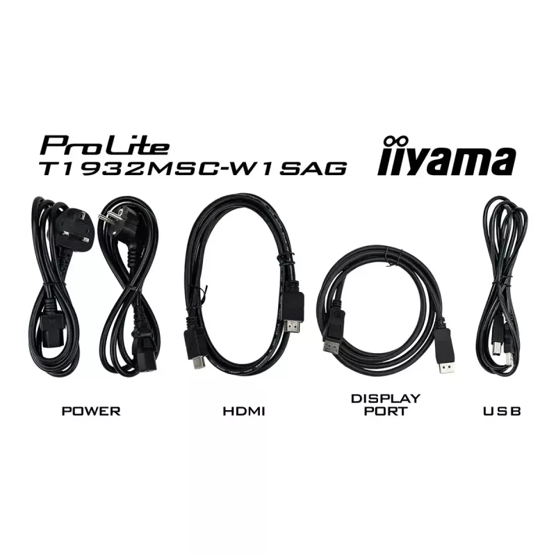 iiyama ProLite T1932MSC-W1SAG computer monitor 48.3 cm (19 inch) 1280 x 1024 pixels Full HD LED Touchscreen Tabletop White