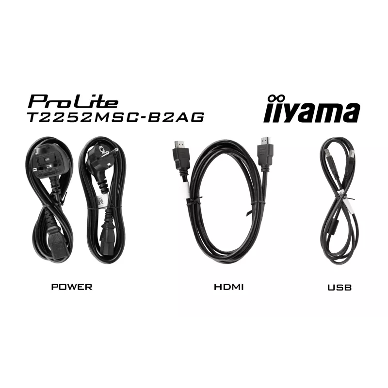 iiyama ProLite T2252MSC-B2AG computer monitor 54.6 cm (21.5 inch) 1920 x 1080 pixels Full HD LCD Touchscreen Black