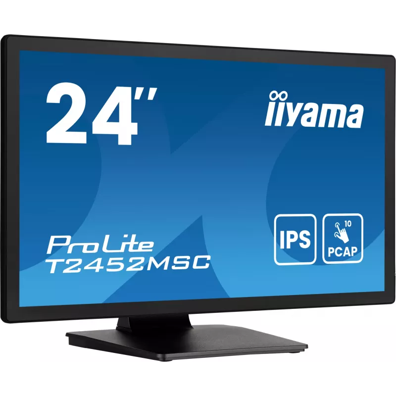 iiyama ProLite T2452MSC-B1AG computer monitor 60.5 cm (23.8 inch) 1920 x 1080 pixels Full HD LED Touchscreen Black