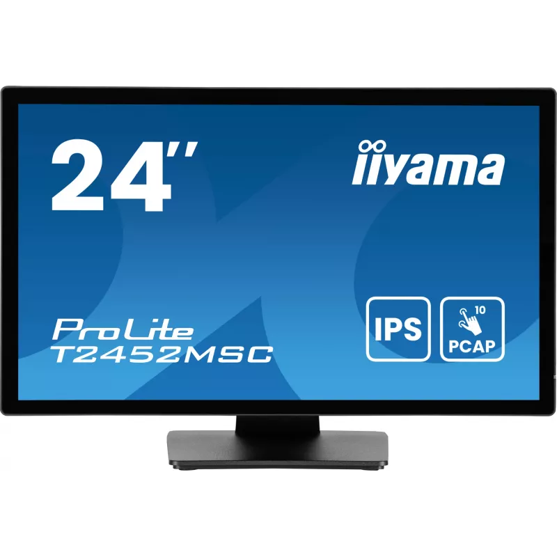 iiyama ProLite T2452MSC-B1AG computer monitor 60.5 cm (23.8 inch) 1920 x 1080 pixels Full HD LED Touchscreen Black