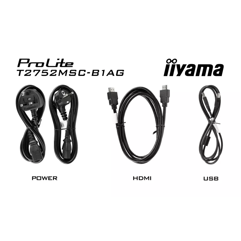 iiyama ProLite T2752MSC-B1AG computer monitor 68.6 cm (27 inch) 1920 x 1080 pixels Full HD LED Touchscreen Black