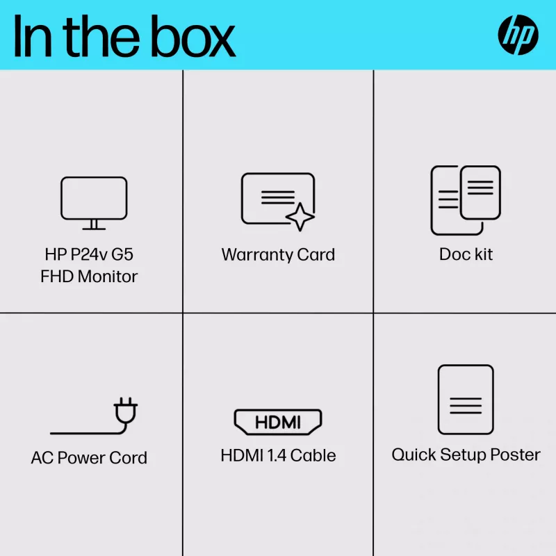 Monitor HP P24v G5 23.8 inch Full HD LCD 1920x1080