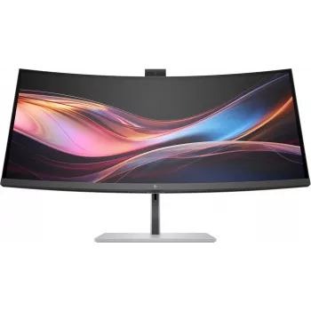 HP Series 7 Pro 34 inch WQHD Conferencing Monitor - 734pm, 86.4 cm (34 inch), 3440 x 1440 pixels, Wide Quad HD, LCD, 5 ms, Black, Silver