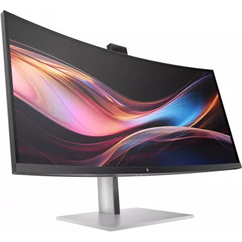 HP Series 7 Pro 34 inch WQHD Conferencing Monitor - 734pm, 86.4 cm (34 inch), 3440 x 1440 pixels, Wide Quad HD, LCD, 5 ms, Black, Silver