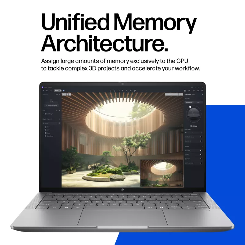 HP ZBook Ultra G1a Copilot+ PC AMD Ryzen AI Max PRO 390 35.6 cm (14 inch) WUXGA 32 GB LPDDR5x-SDRAM Wi-Fi 7 (802.11be) Windows 11 Pro AI Workstation, AI PC Silver