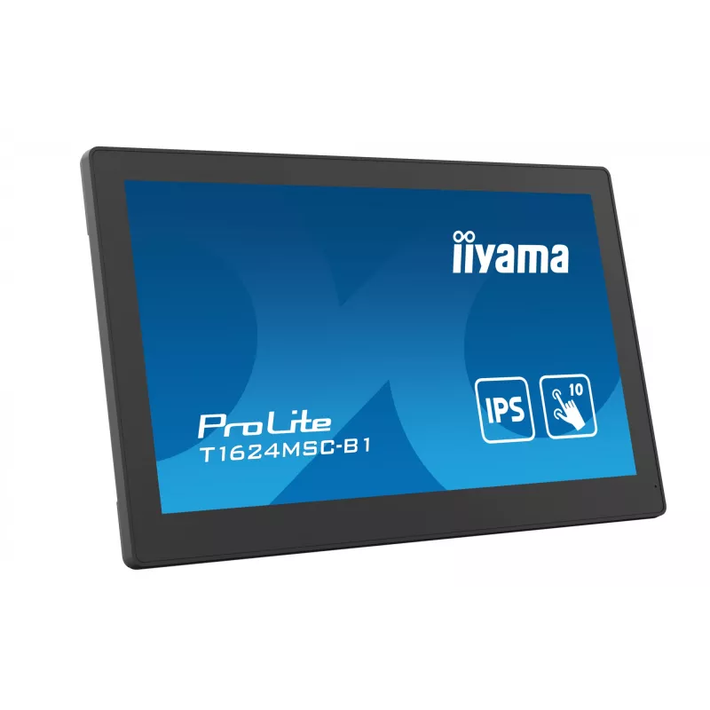 iiyama T1624MSC-B1 computer monitor 39.6 cm (15.6 inch) 1920 x 1080 pixels Full HD LED Touchscreen Black