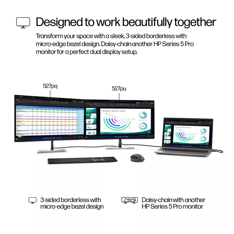 HP Series 5 Pro 27 inch QHD USB-C Monitor LCD 2560 x 1440