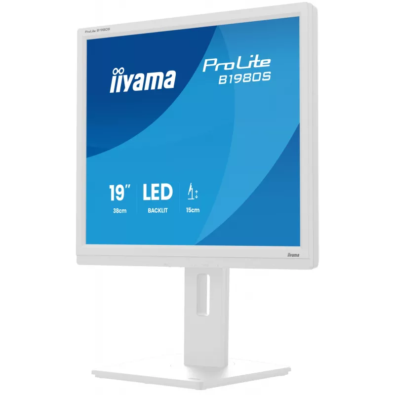 iiyama ProLite B1980S-W1 computer monitor 48.3 cm (19 inch) 1280 x 1024 pixels SVGA LED White