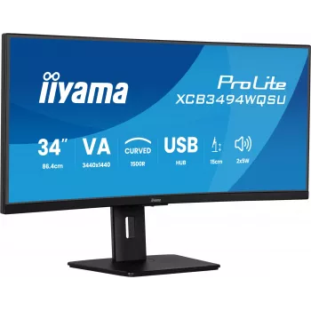 iiyama ProLite XCB3494WQSU-B1 computer monitor 86.4 cm (34 inch) 3440 x 1440 pixels UltraWide Quad HD LED Black