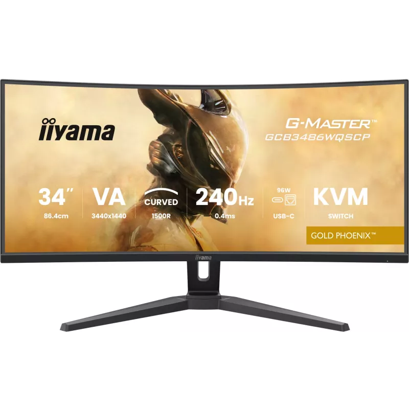 iiyama G-MASTER GCB3486WQSCP-B1 computer monitor 86.4 cm (34 inch) 3440 x 1440 pixels UltraWide Quad HD Black