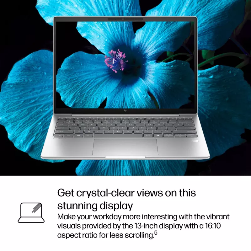 HP EliteBook 6 G1i AI PC Intel Core Ultra 5 225U Laptop 33.8 cm (13.3 inch) WUXGA 16 GB DDR5-SDRAM Wi-Fi 7 (802.11be) Windows 11 Pro Silver