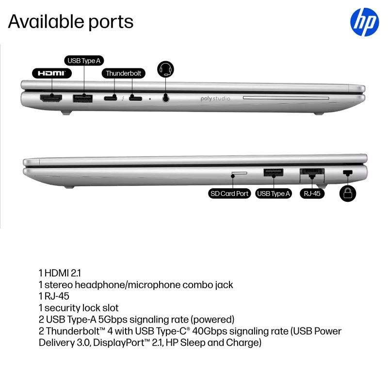 HP EliteBook 6 G1i AI Intel Core Ultra 7 255U Laptop 35.6 cm (14 inch) WUXGA 32 GB DDR5-SDRAM Wi-Fi 7 (802.11be) Windows 11 Pro AI PC Silver