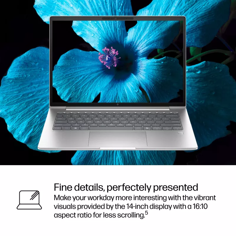 HP EliteBook 6 G1i AI Intel Core Ultra 7 255U Laptop 35.6 cm (14 inch) WUXGA 32 GB DDR5-SDRAM Wi-Fi 7 (802.11be) Windows 11 Pro AI PC Silver