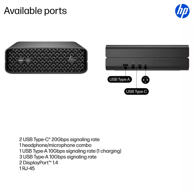 HP Z2 G1i Intel Core Ultra 5 245 16 GB DDR5-SDRAM NVIDIA RTX A400 Windows 11 Pro Mini PC Workstation AI Workstation, AI PC