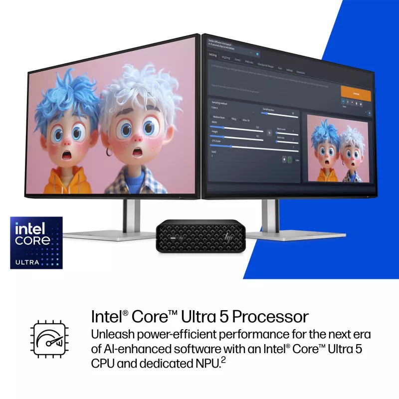 HP Z2 G1i Intel Core Ultra 5 245 16 GB DDR5-SDRAM NVIDIA RTX A400 Windows 11 Pro Mini PC Workstation AI Workstation, AI PC
