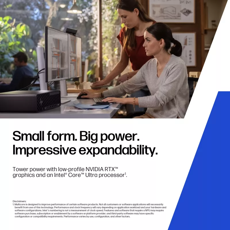 HP Z2 SFF G1i Intel Core Ultra 7 265K 32 GB DDR5-SDRAM NVIDIA RTX A400 Windows 11 Pro Workstation AI Workstation, AI PC