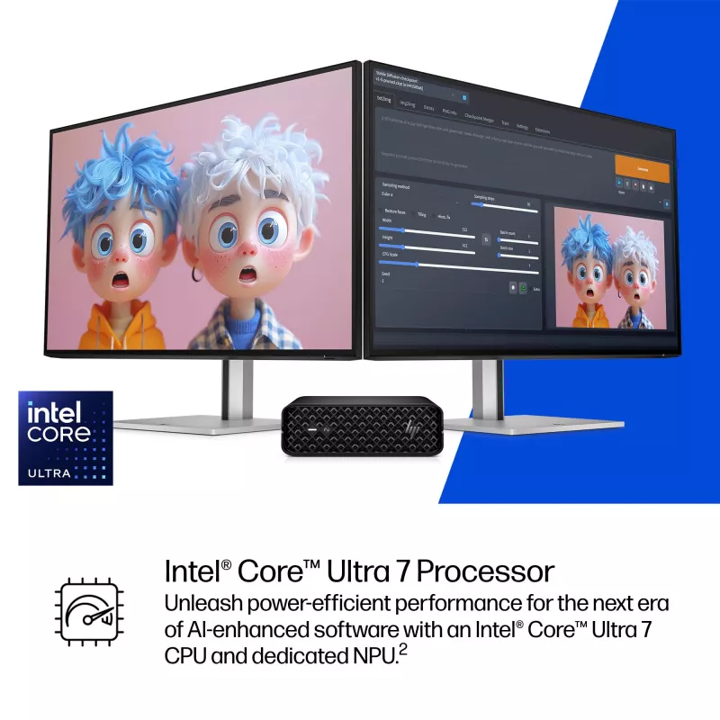 HP Z2 G1i Intel Core Ultra 7 265 32 GB DDR5-SDRAM NVIDIA RTX A400 Windows 11 Pro Mini PC Workstation AI Workstation, AI PC