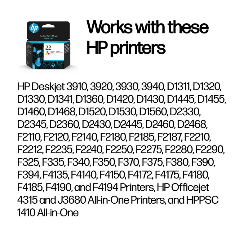 Ink Cartridge HP C9352AE Color No.22 5ml