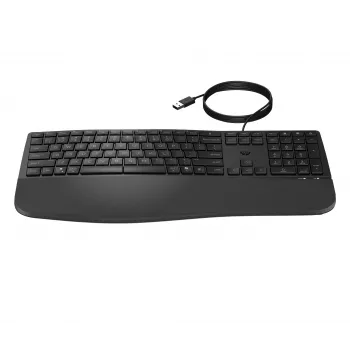 HP 485 Comfort Wired Keyboard Full-size USB Membrane with Wrist Rest
