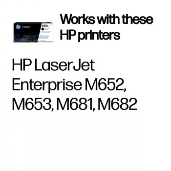 HP 655A Black Original LaserJet Toner Cartridge, 12500 pages, Black, 1 pc(s)
