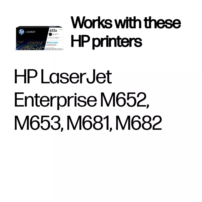 HP 655A Black Original LaserJet Toner Cartridge, 12500 pages, Black, 1 pc(s)