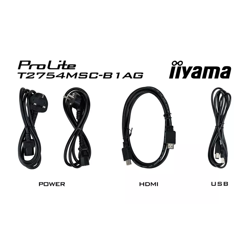 iiyama ProLite T2754MSC-B1AG computer monitor 68.6 cm (27 inch) 1920 x 1080 pixels Full HD LED Touchscreen Multi-user Black