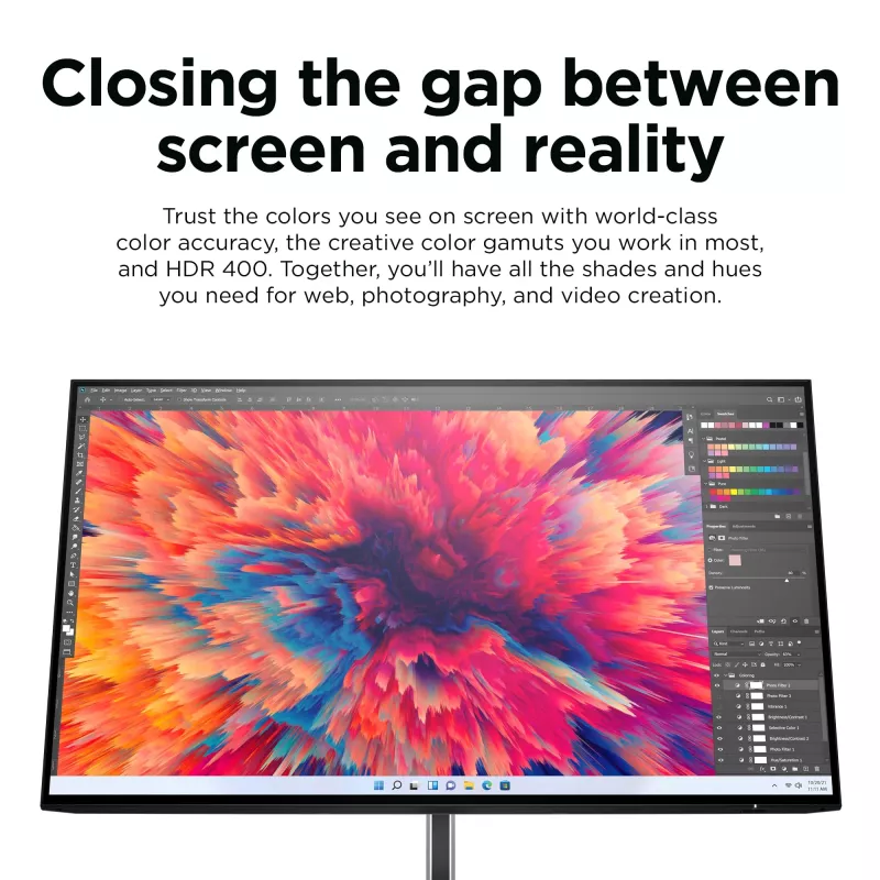 HP Z24q G3 QHD Display, 60.5 cm (23.8 inch), 2560 x 1440 pixels, Quad HD, LCD, 5 ms, Silver