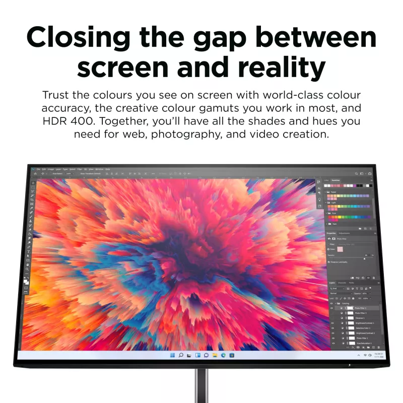 HP Z24q G3 QHD Display, 60.5 cm (23.8 inch), 2560 x 1440 pixels, Quad HD, LCD, 5 ms, Silver