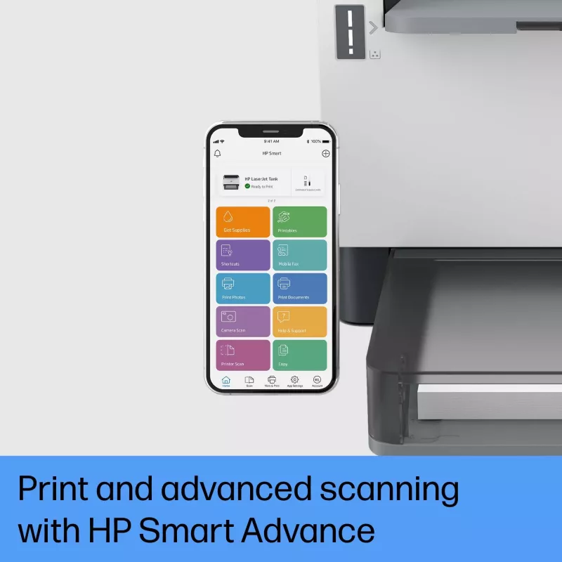 HP LaserJet Tank 1504w Printer, Laser, 600 x 600 DPI, A4, 22 ppm, Duplex printing, Network ready